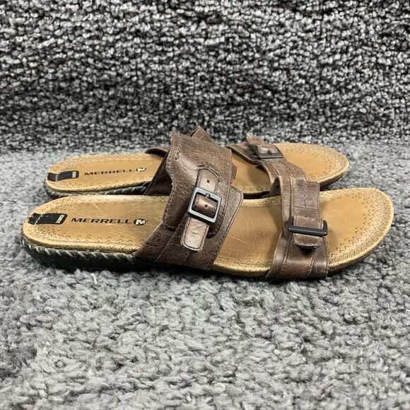 Merrell Whisper Women's 9 Brown Leather Slide Sandals with Buckles Boho J55580 - Picture 4 of 8